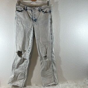 JESSICA SIMPSON Flirt Straight Boot Distressed Denim Jeans Size 31